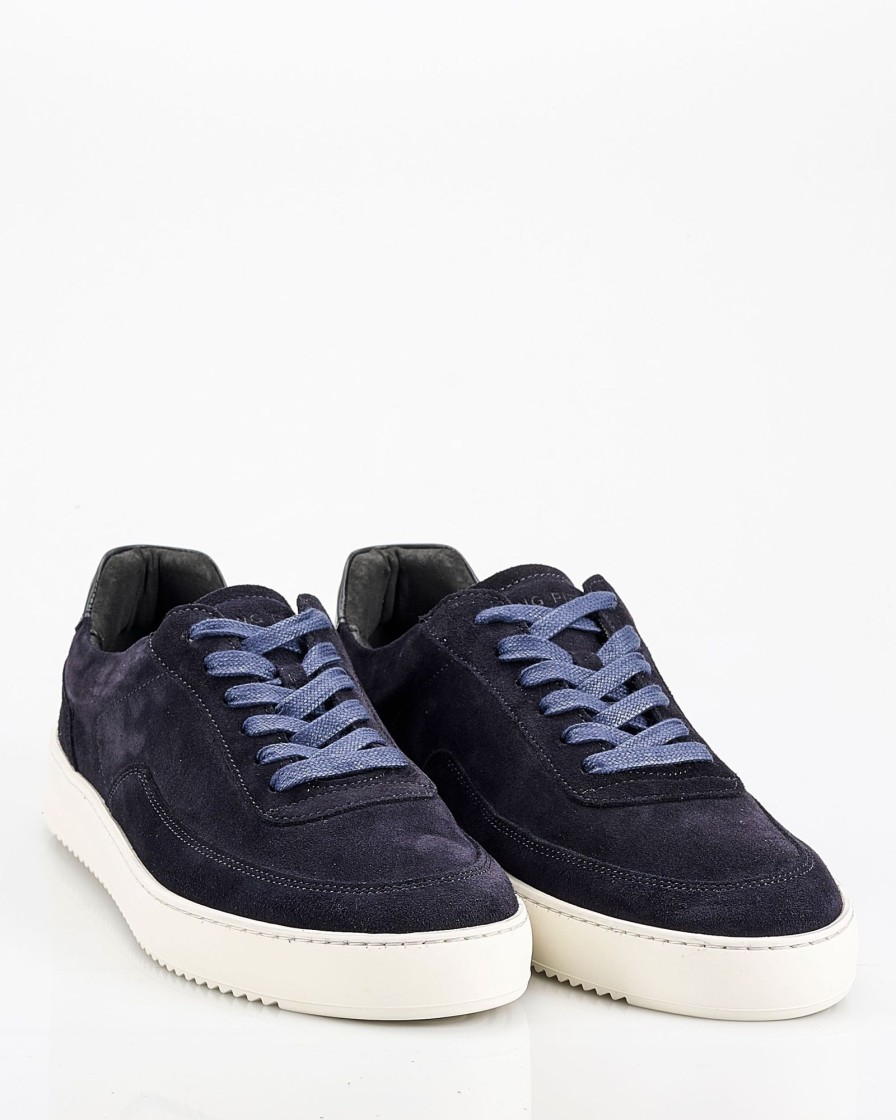 Herenschoenen Filling Pieces | Filling Pieces Mondo Suede Organic Navy Sneakers